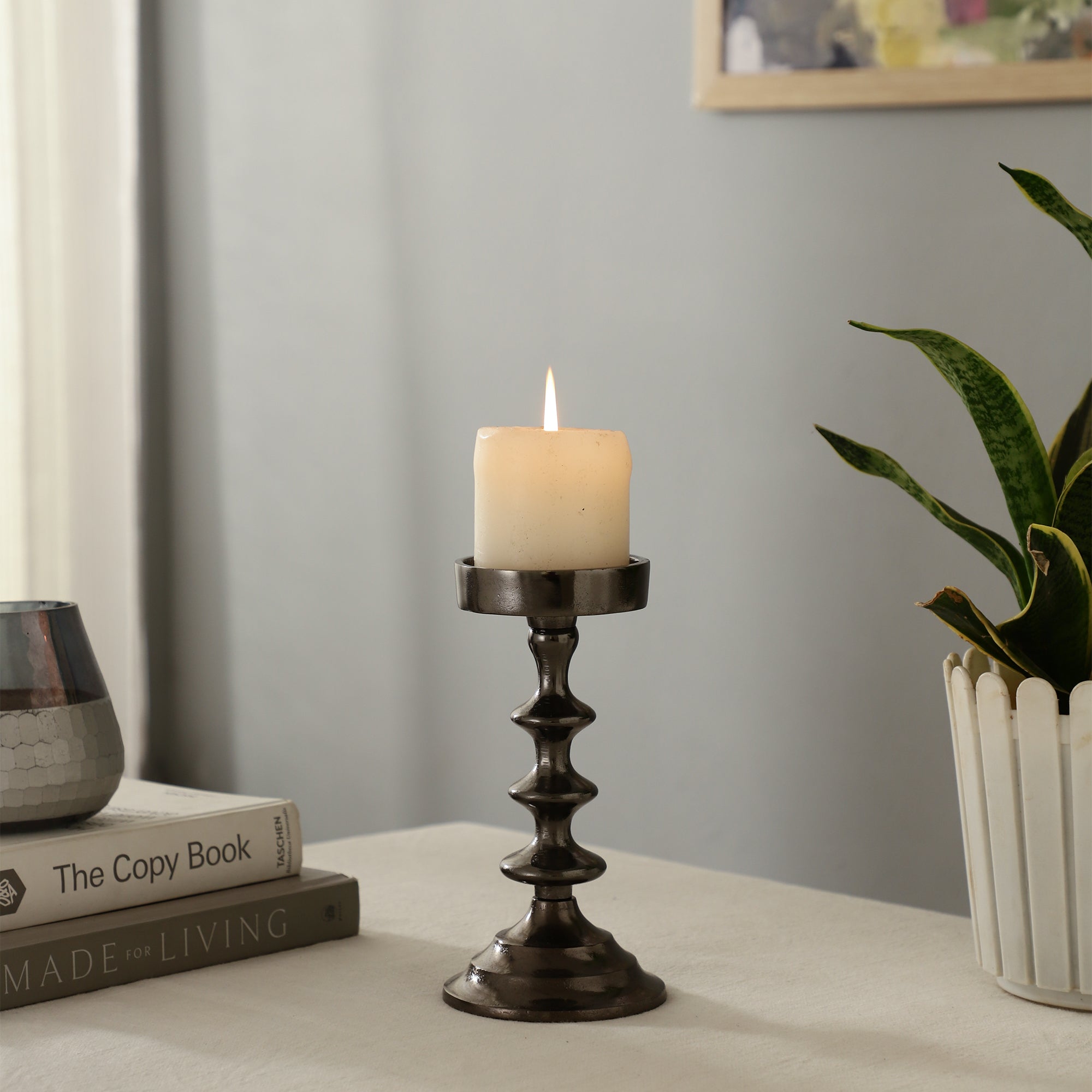Ebon Whisper small Black Candle holders