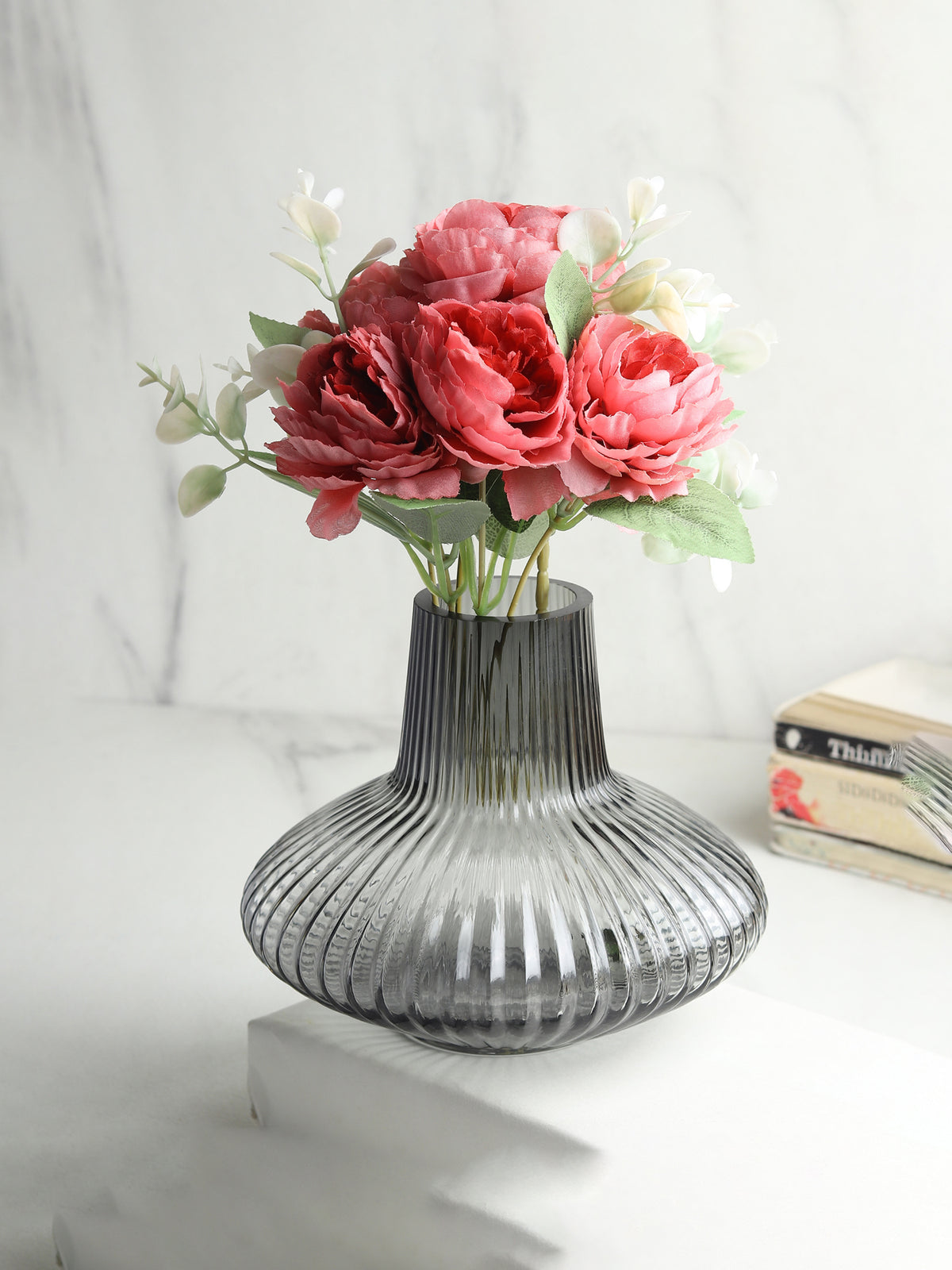 Whorl Black Glass Vase