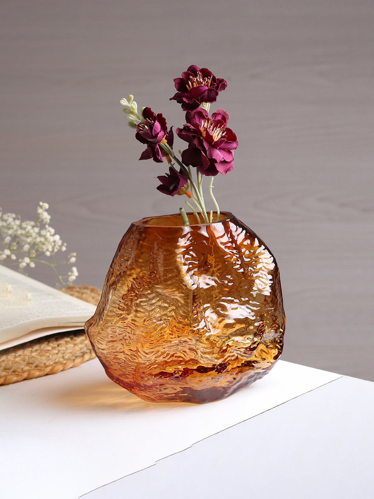 Terra Melt Amber Crystal Vase