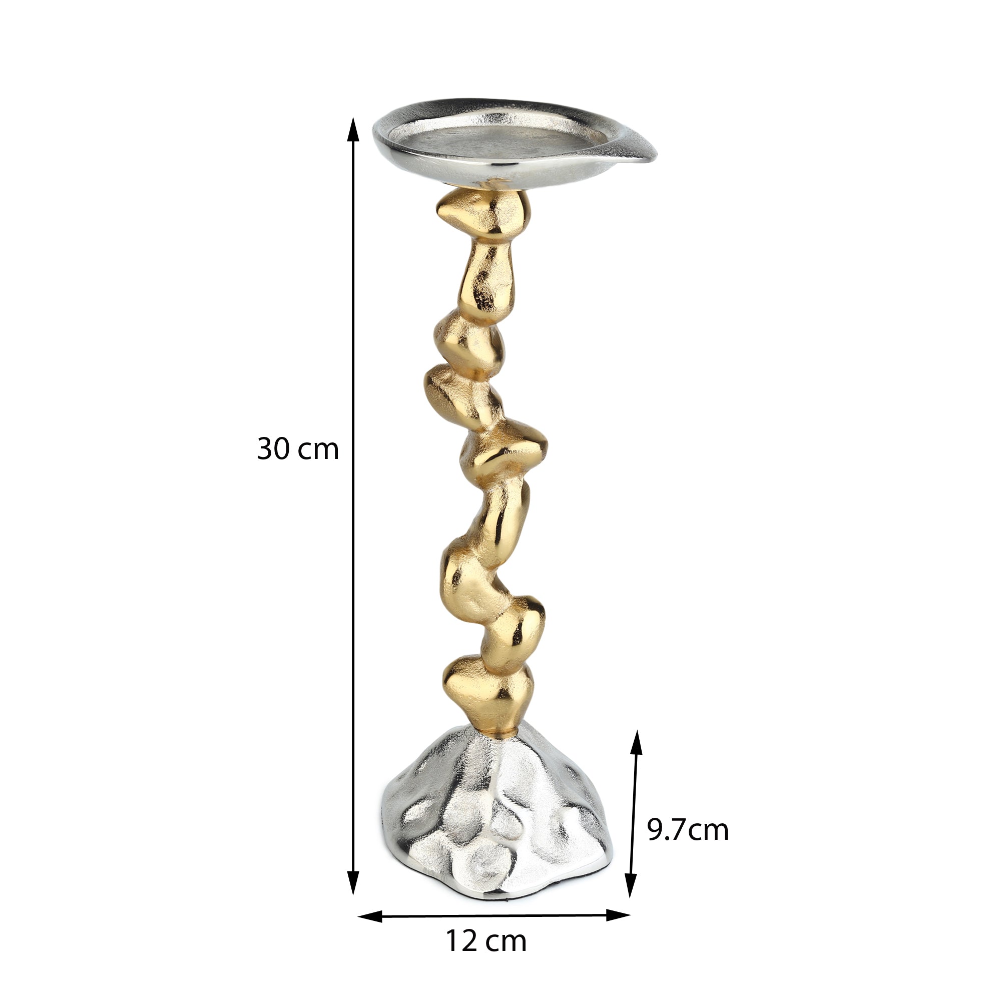 Stones Orivia Candle Holder Large Silver