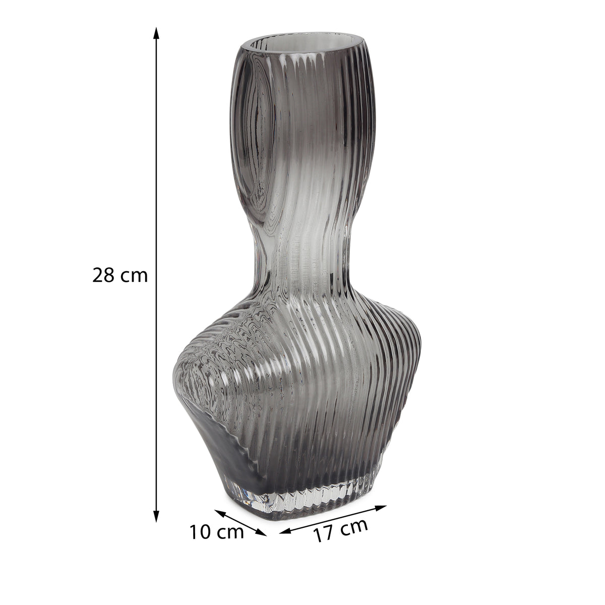 Apollo Grey Glass Vase