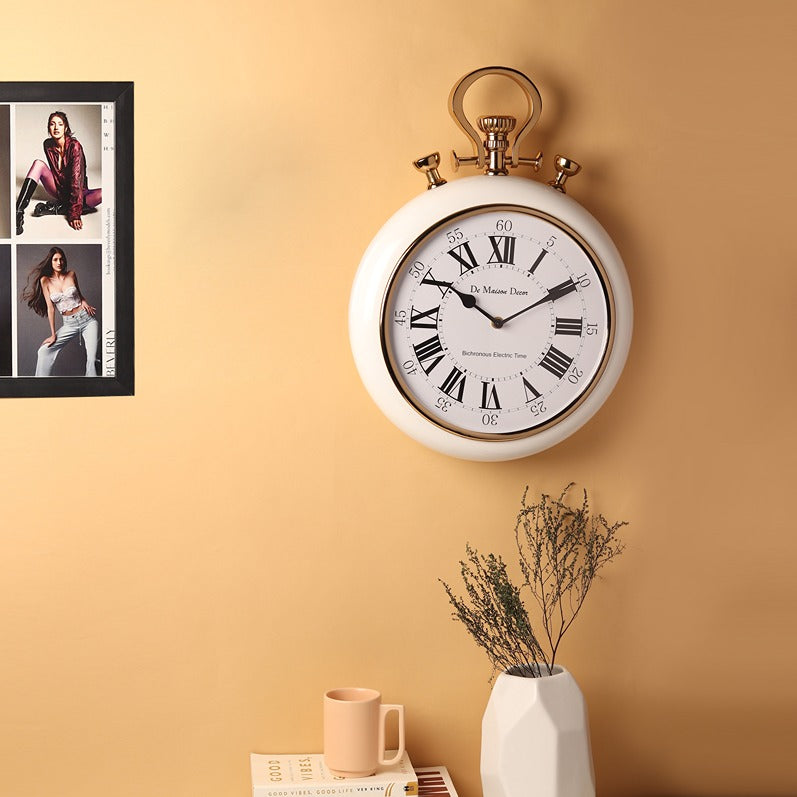 Sullivan - the White  and Gold wall clock
