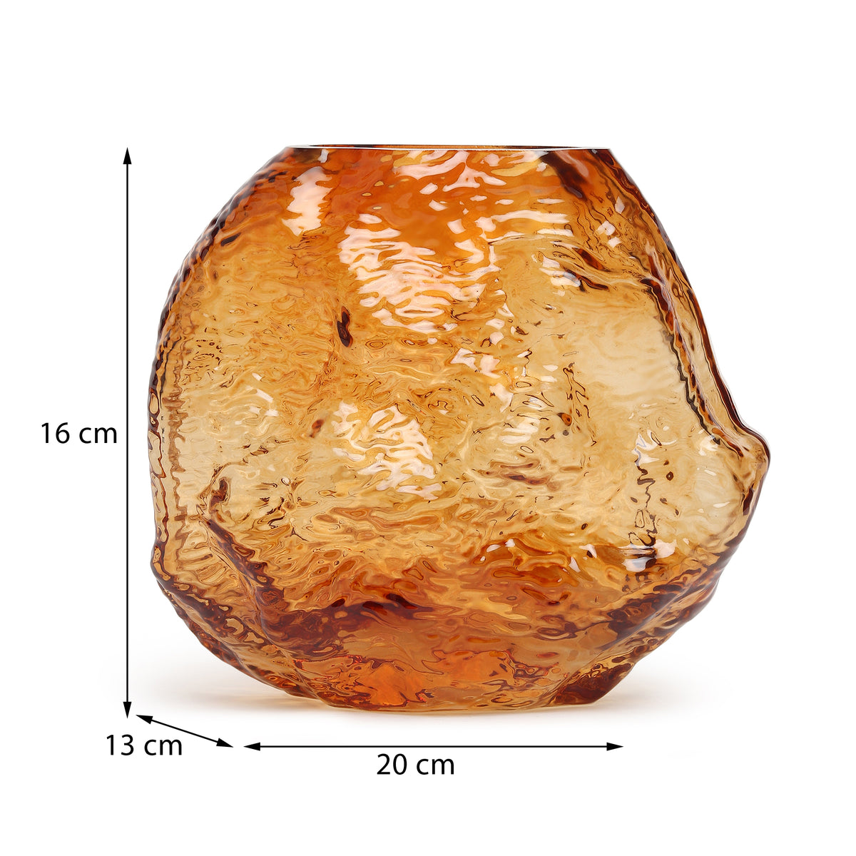 Terra Melt Amber Crystal Vase