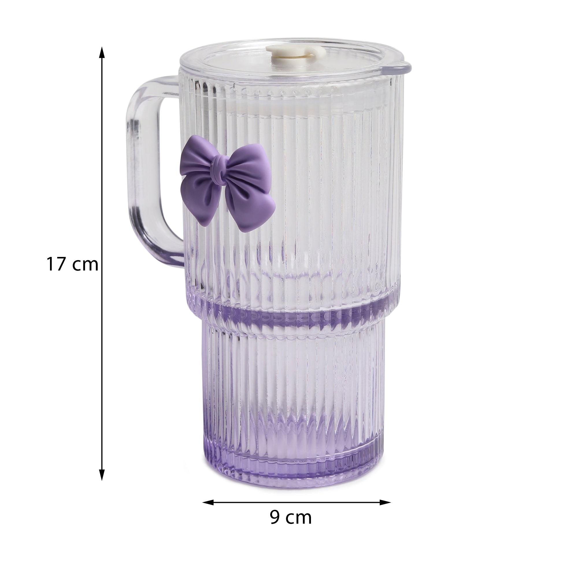 Ribbonette Glass Tumbler Purple