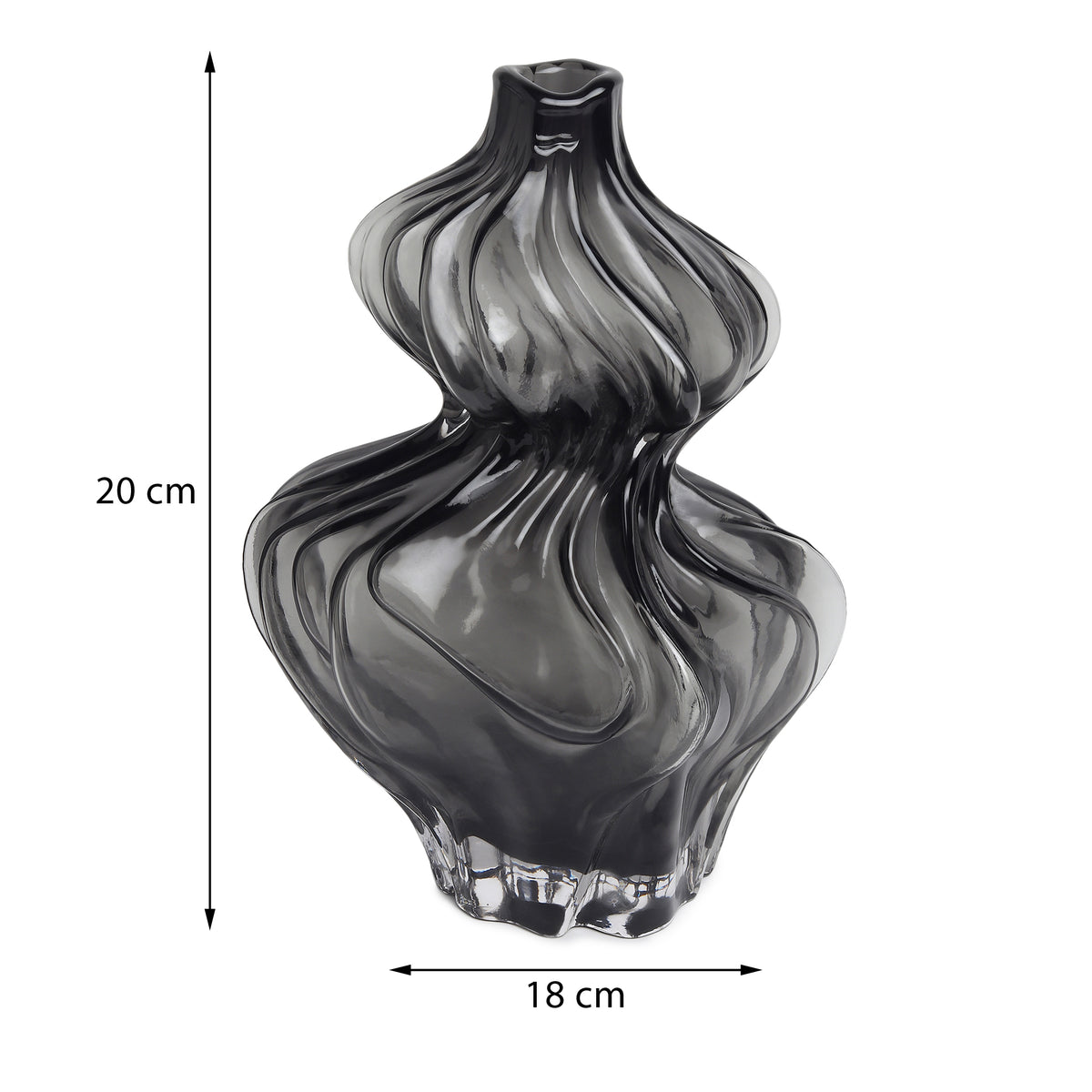 Sway  Black Glass Vase