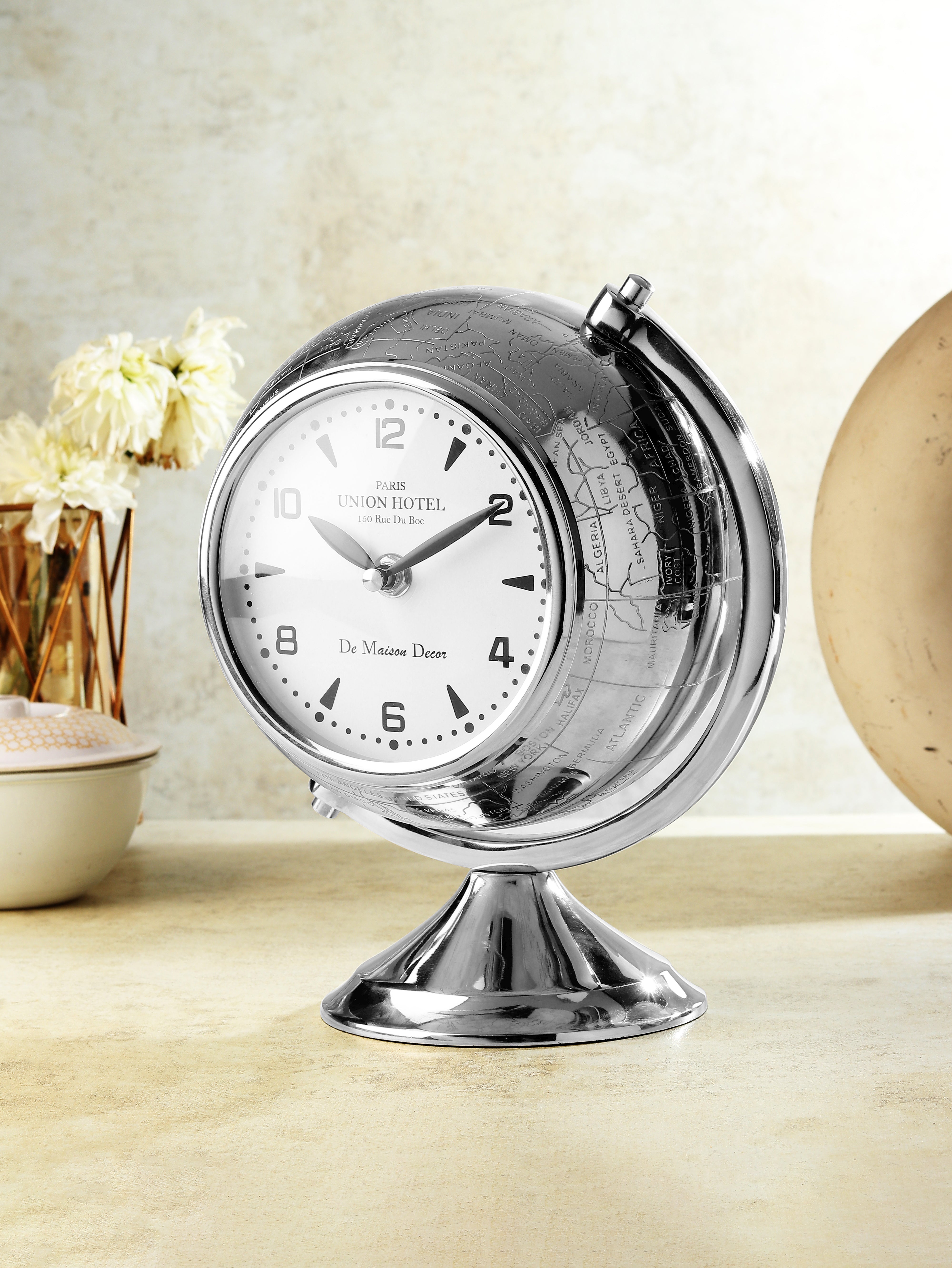 The Etched World Table Clock