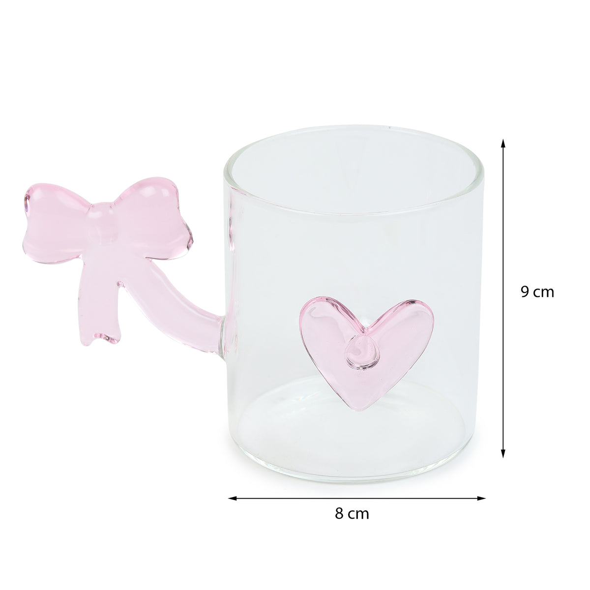 Bowed Heart Glass Cup