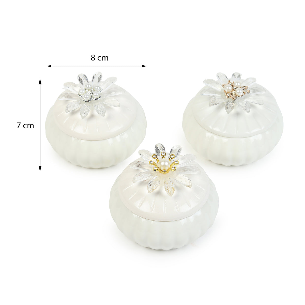 Sunpetal Porcelain Box Set of 3