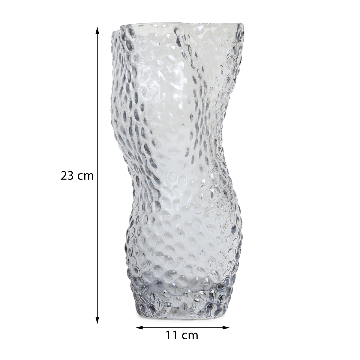 Dimple Glass Vase Black