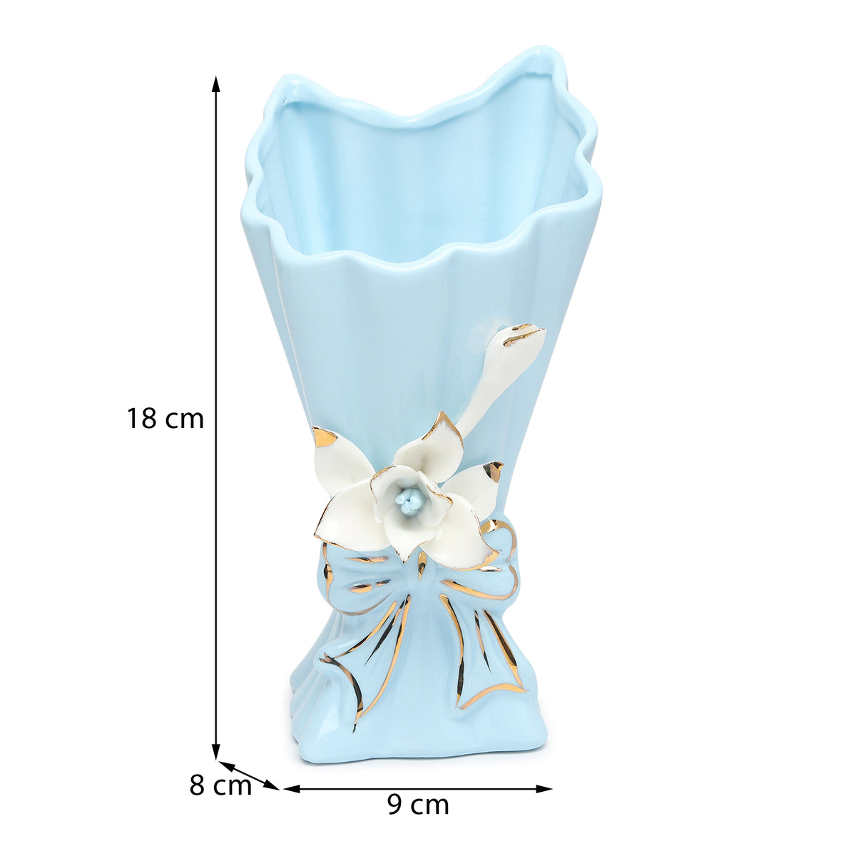 Isolde Fleur Small Blue Porcelain Vase