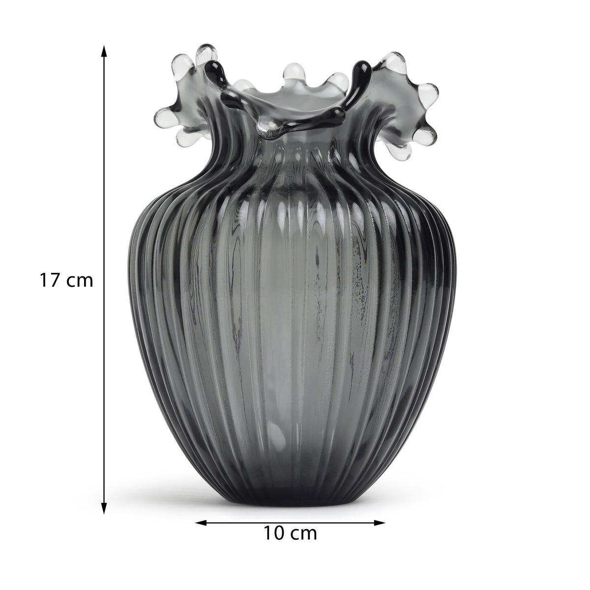 Gatsby Grey Small Glass Vase