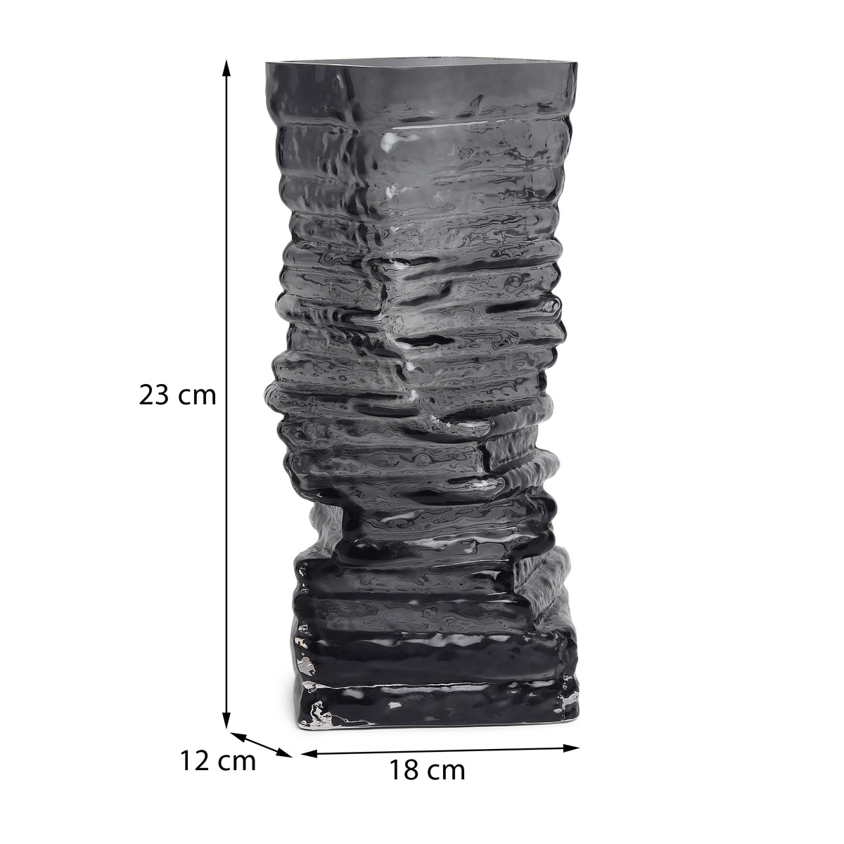 Strata Black Glass Vase