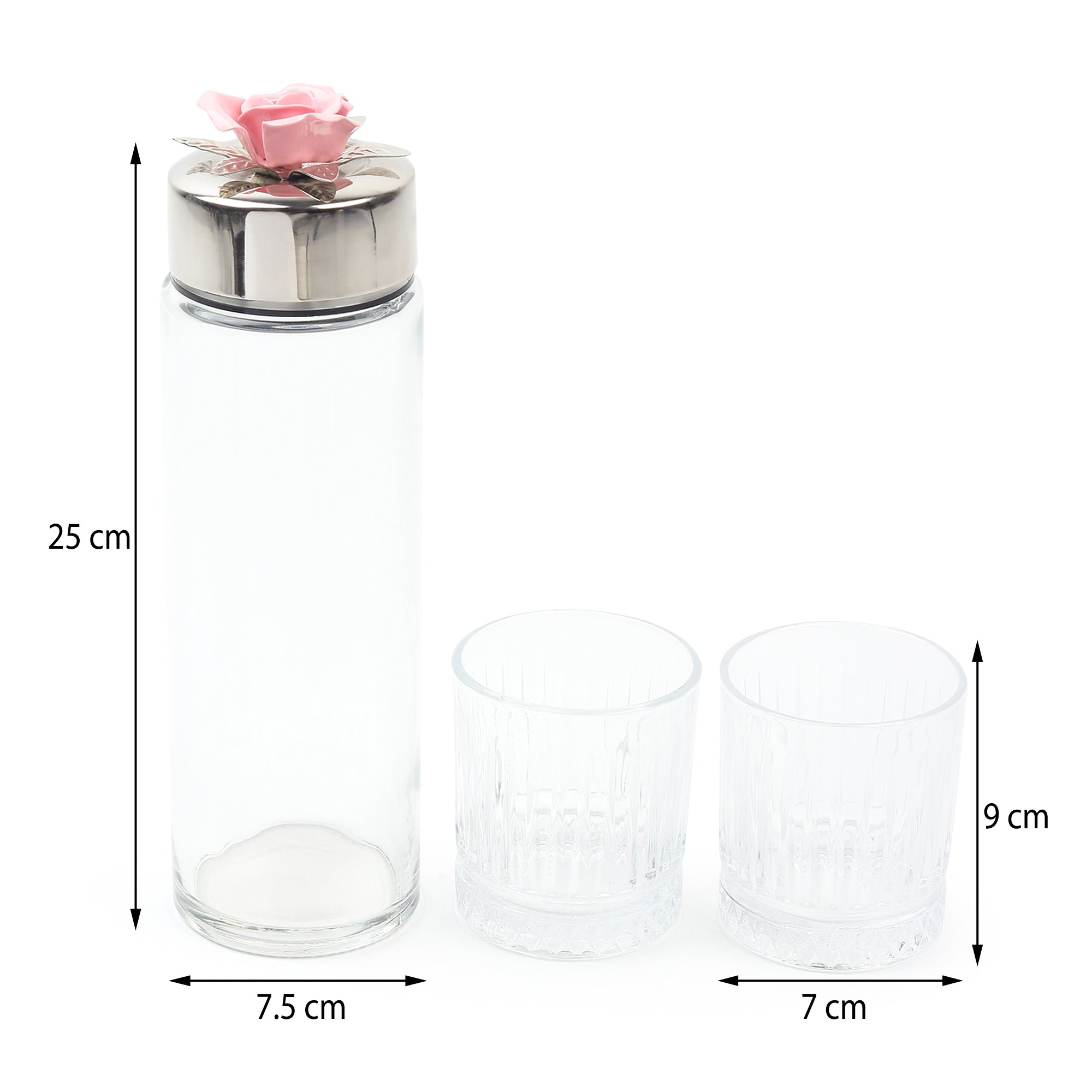 Petal Eclat Pink Bottle & Glass Set