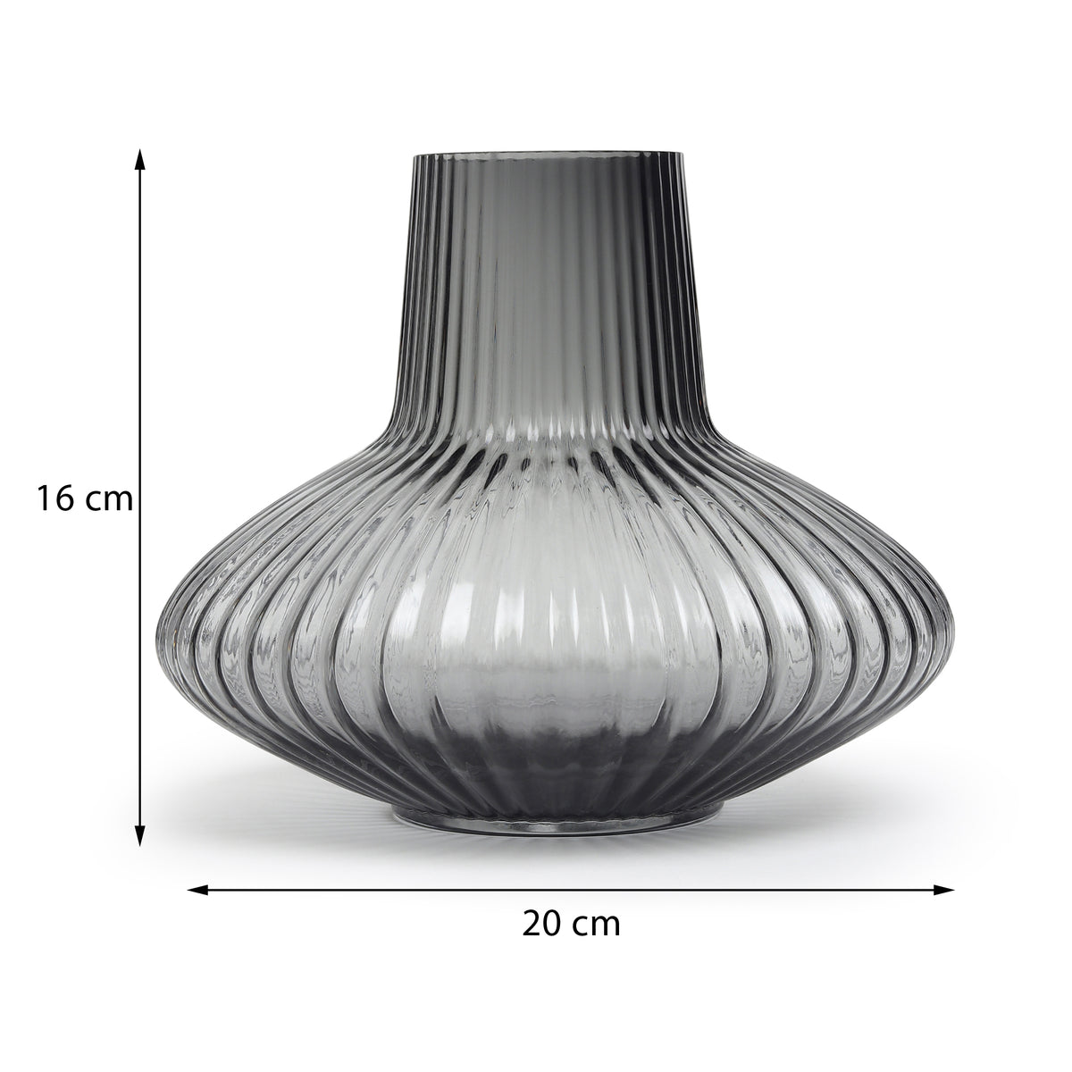 Whorl Black Glass Vase