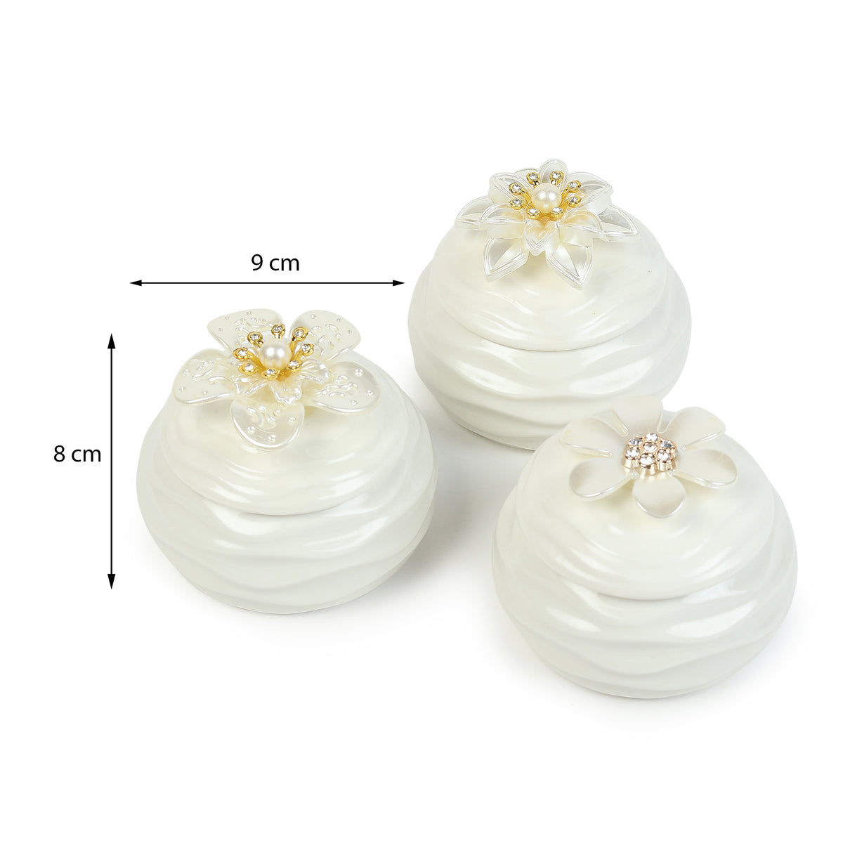 Laceflower Porcelain Box Set of 3