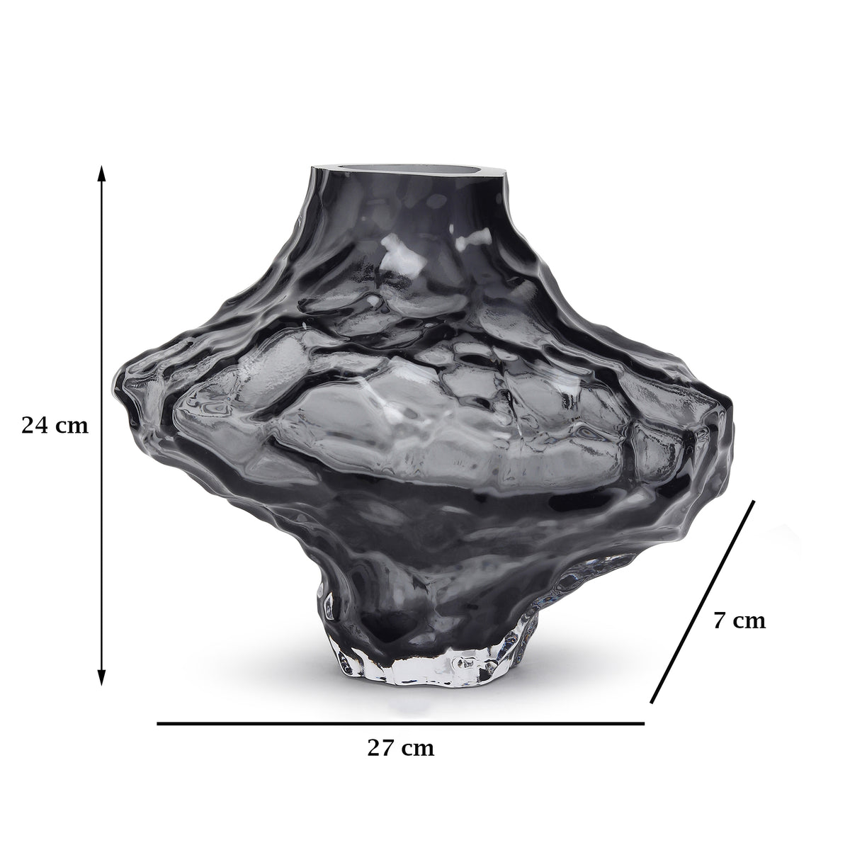 Magma Flow Grey Large Crystal Vase