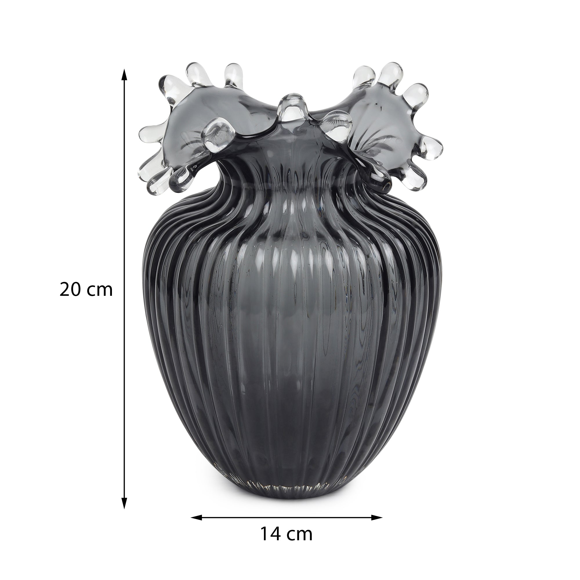 Gatsby Grey Large Glass Vase