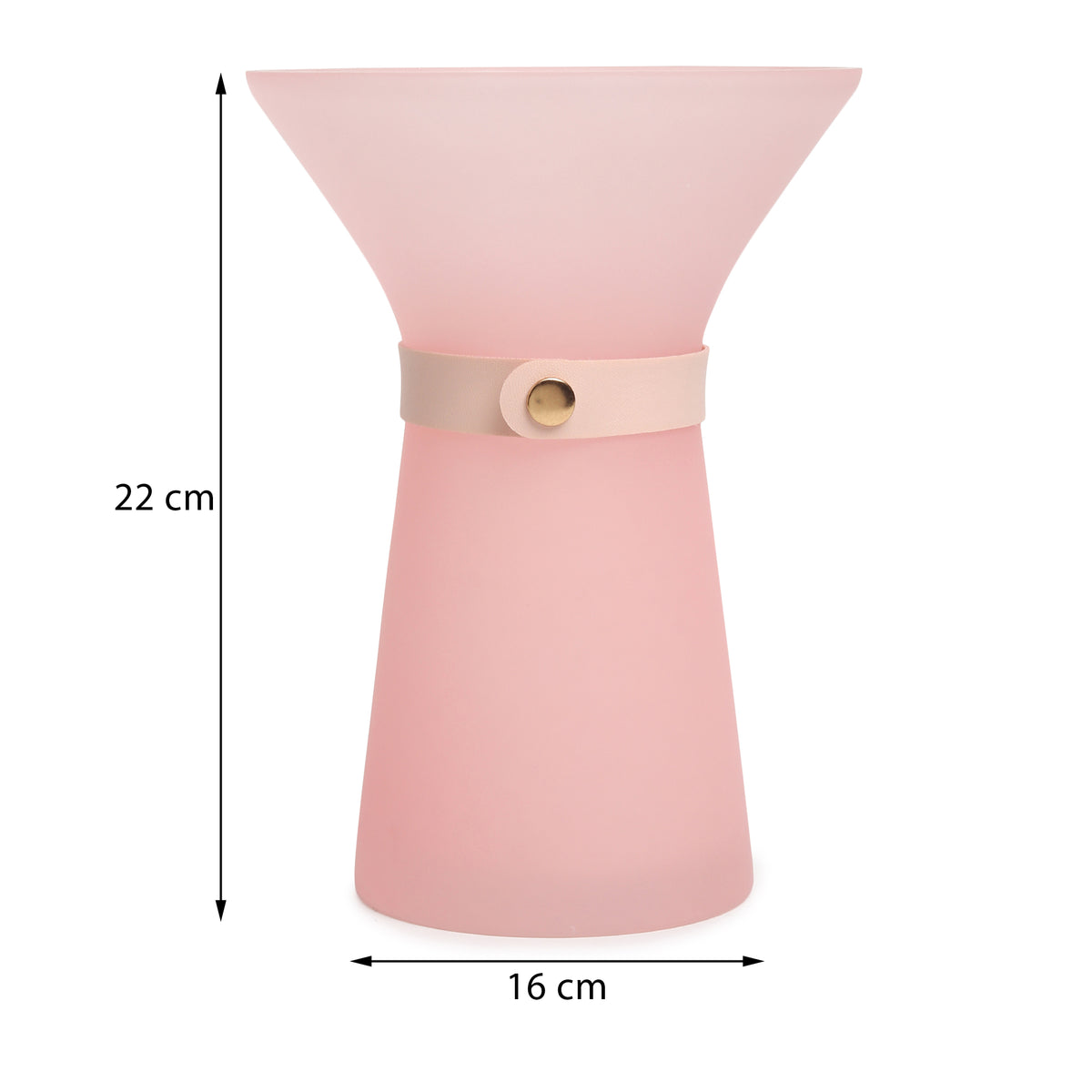 Rosette Bouquet Pink Crystal Vase