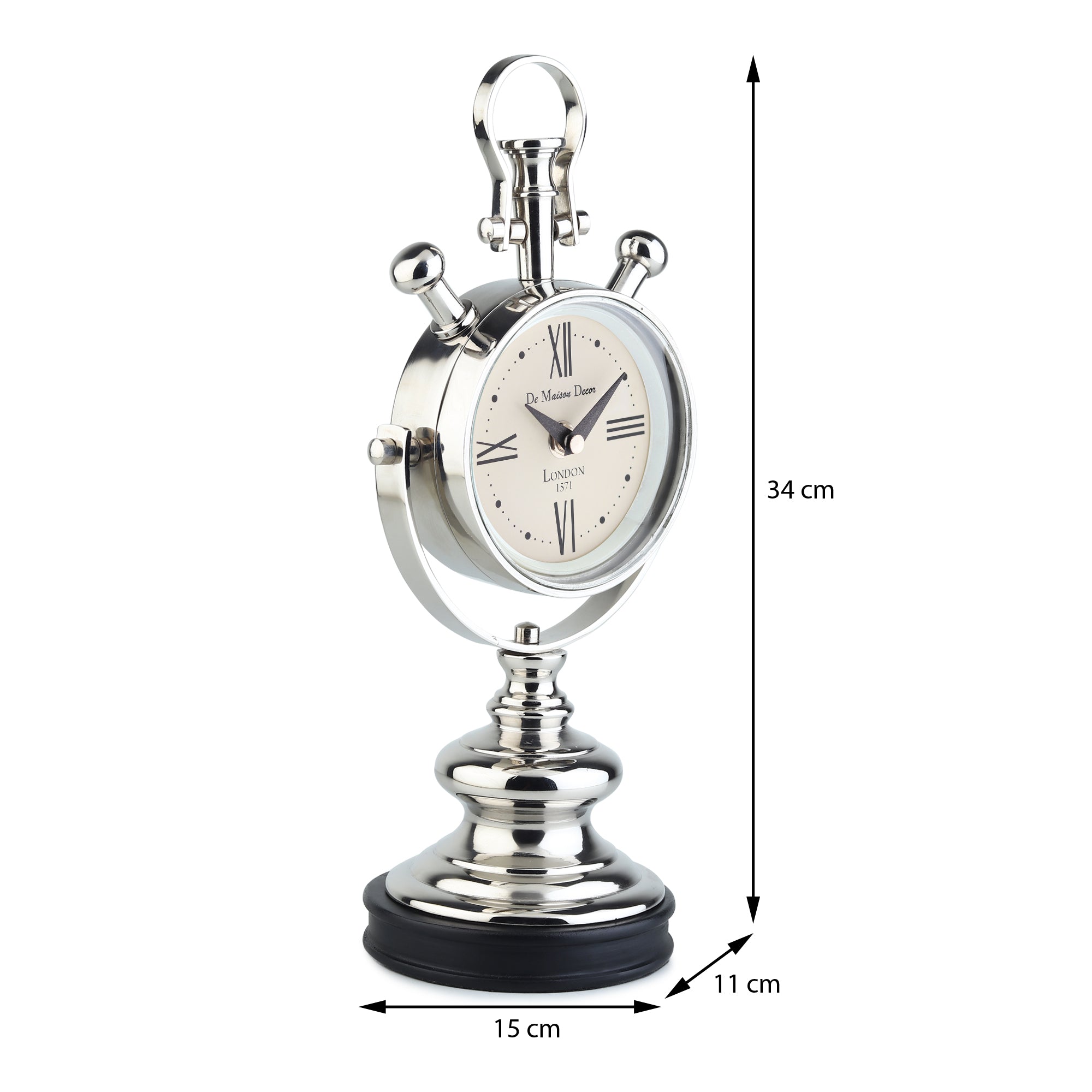 Aristotime Table clock in Silver