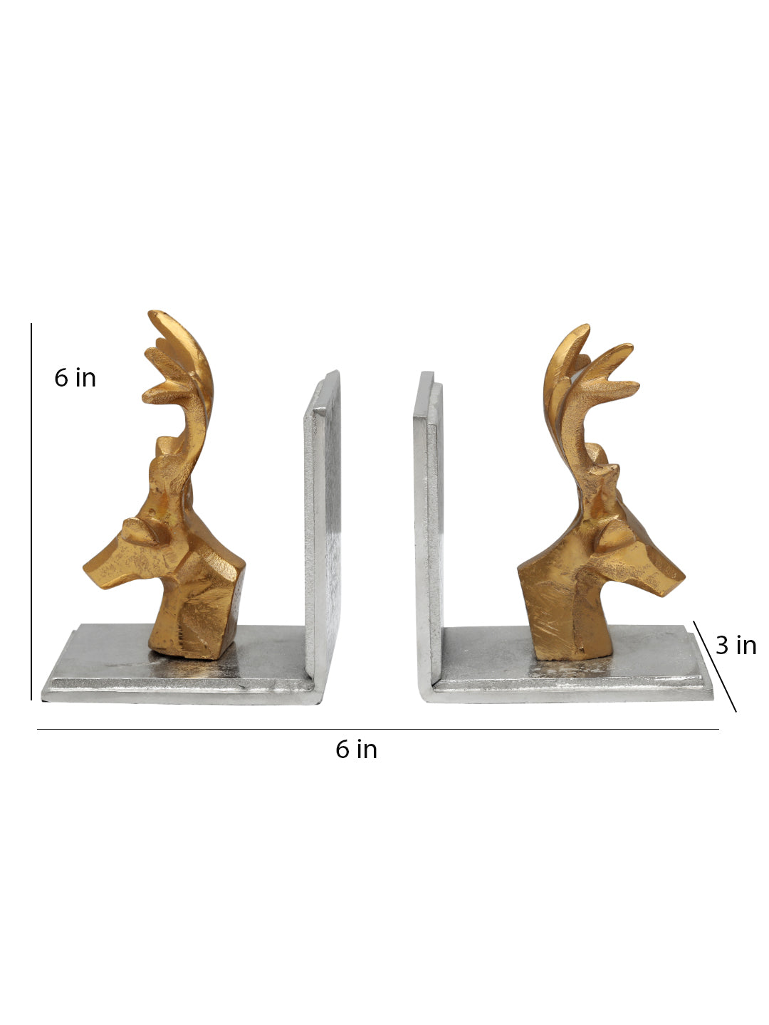 Deer's Bookend in Silver and Gold