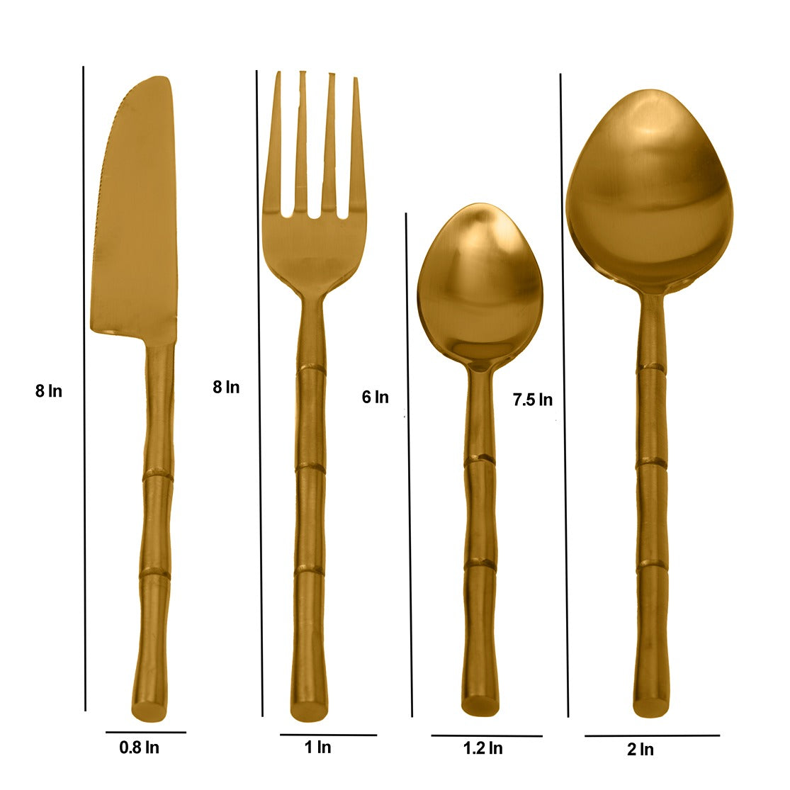 Bamboo Elegance Gold Cutlery Set