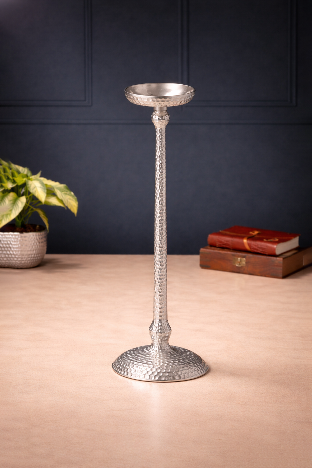 Harrington Large Silver candle holder