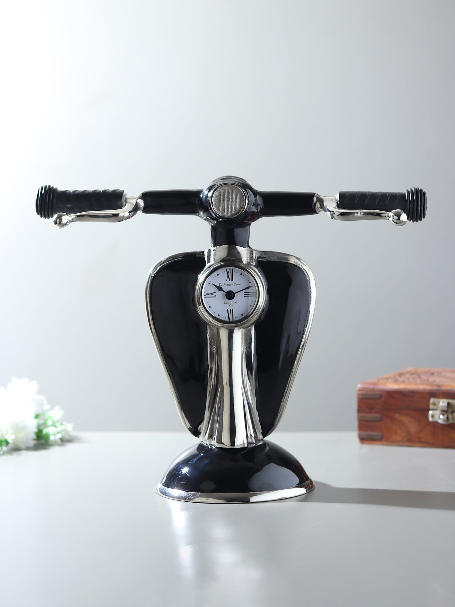 Vespa Silver Table Clock