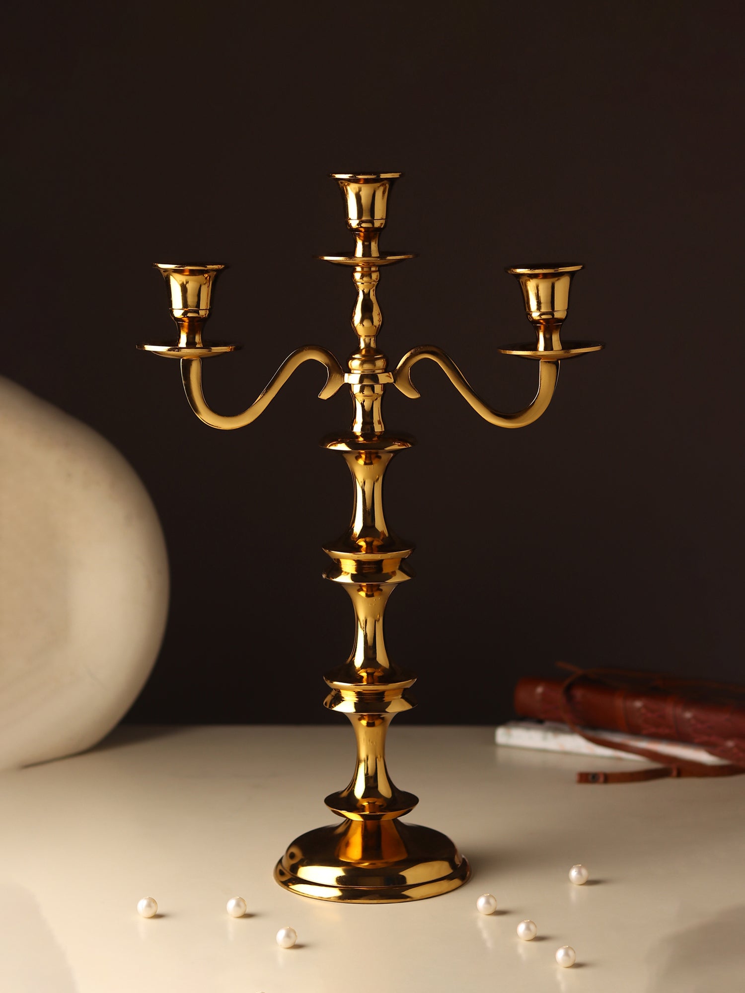 Imperium Crested 3-Arm Candleholder