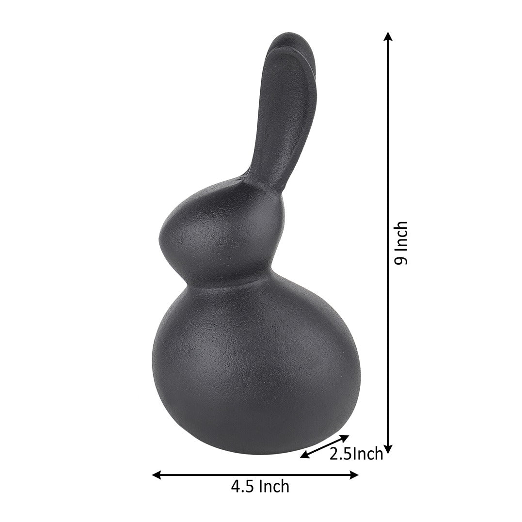 Abstract Hare Sculpture Black