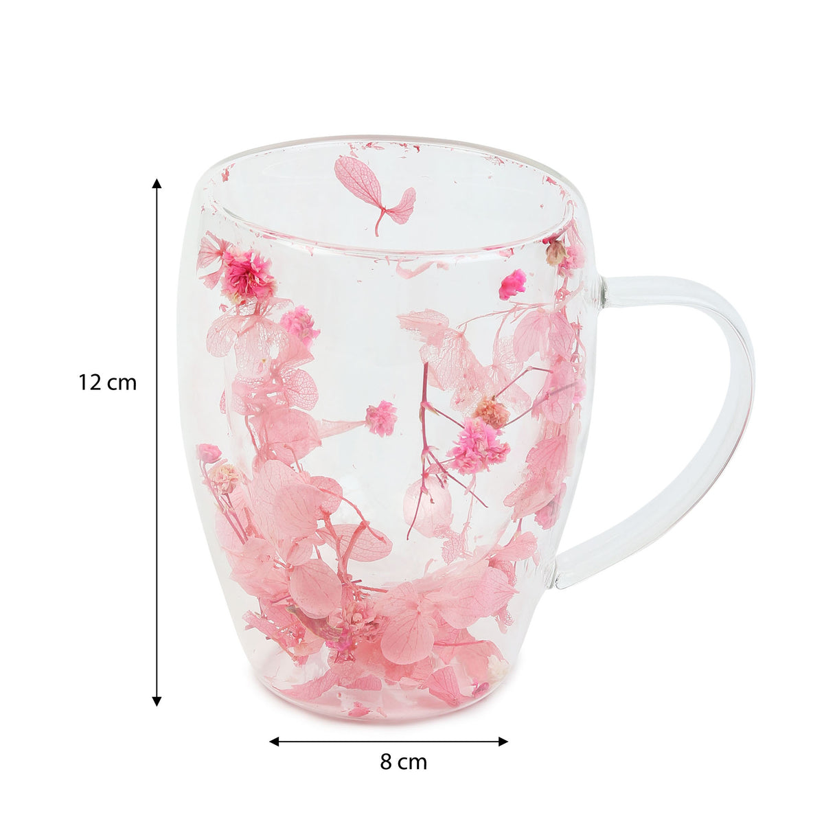 Dahlia Pink Glass Mug
