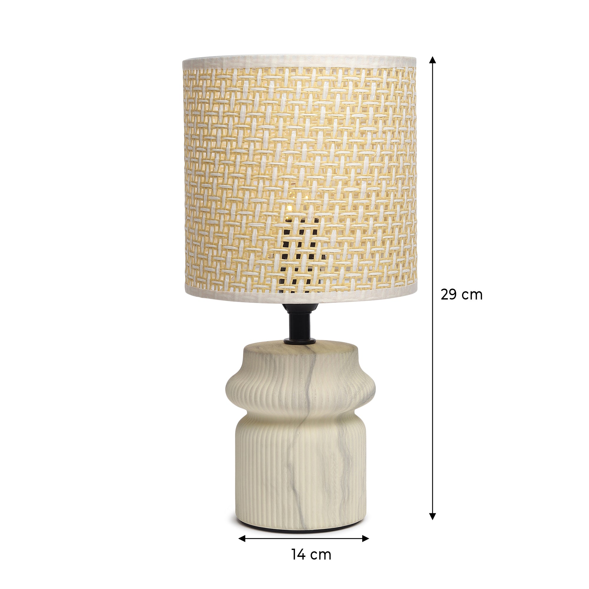 Ruffle Forme Beige Table Lamp