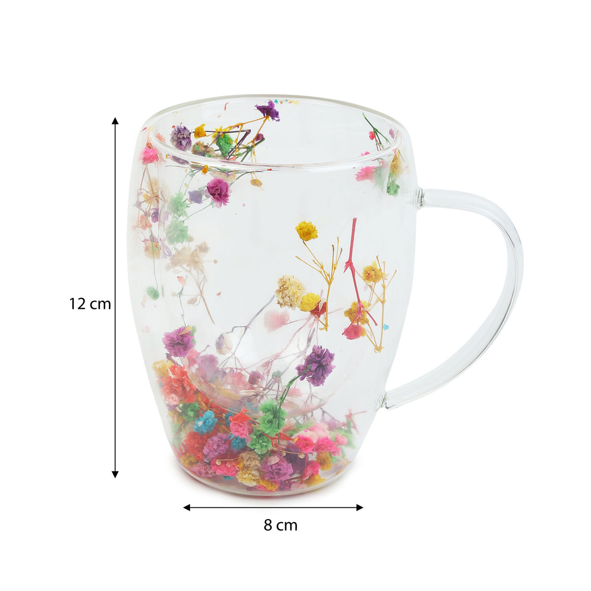 Dahlia Multicoloured Glass Mug