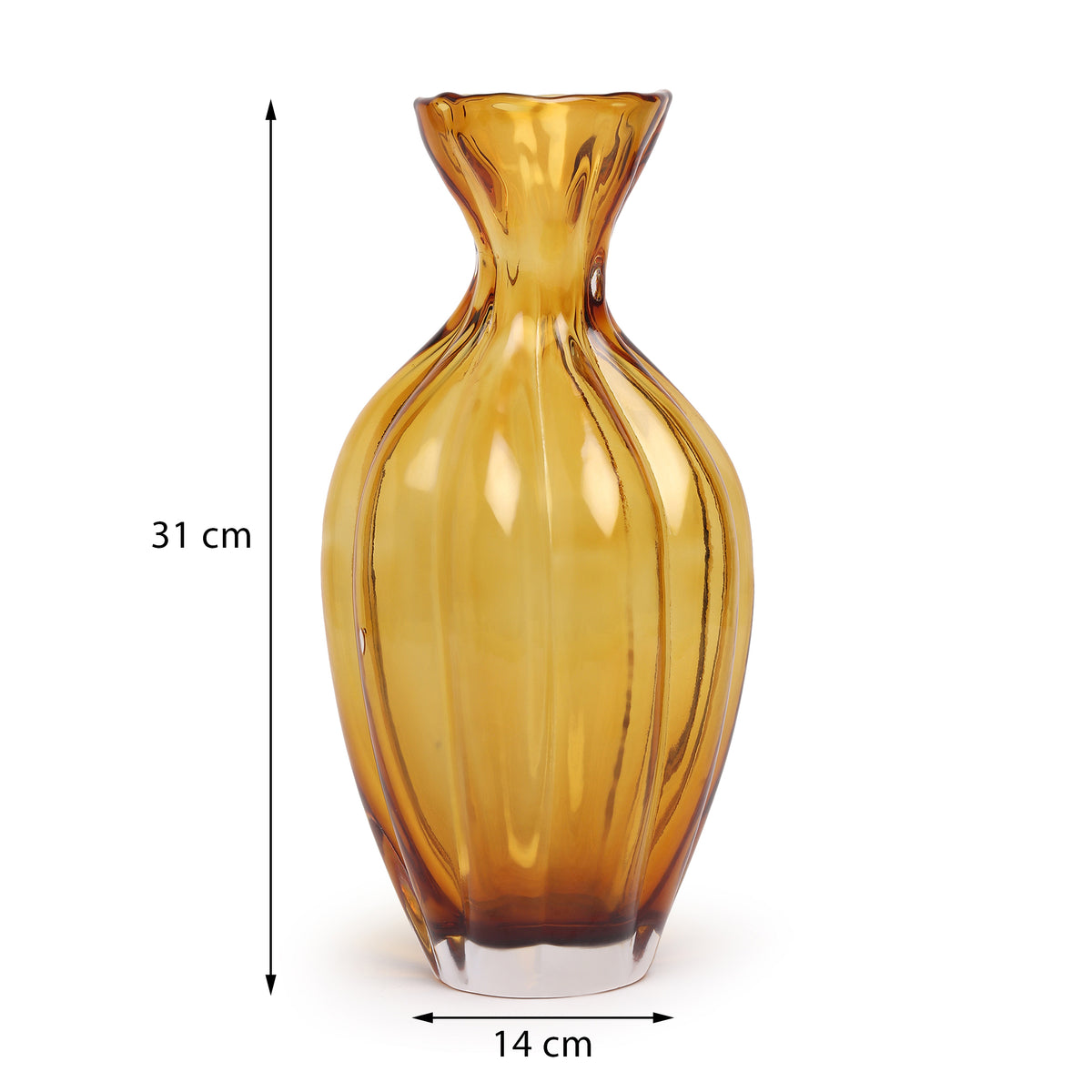 Solstice Large Amber Glass Vase