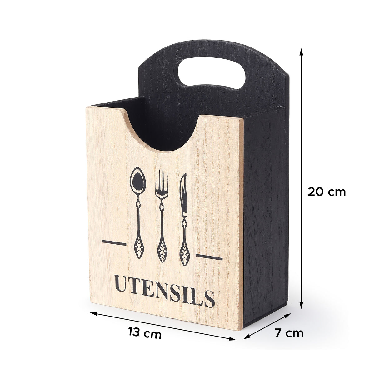 Bistro Kitchenette Wooden Cutlery Caddy