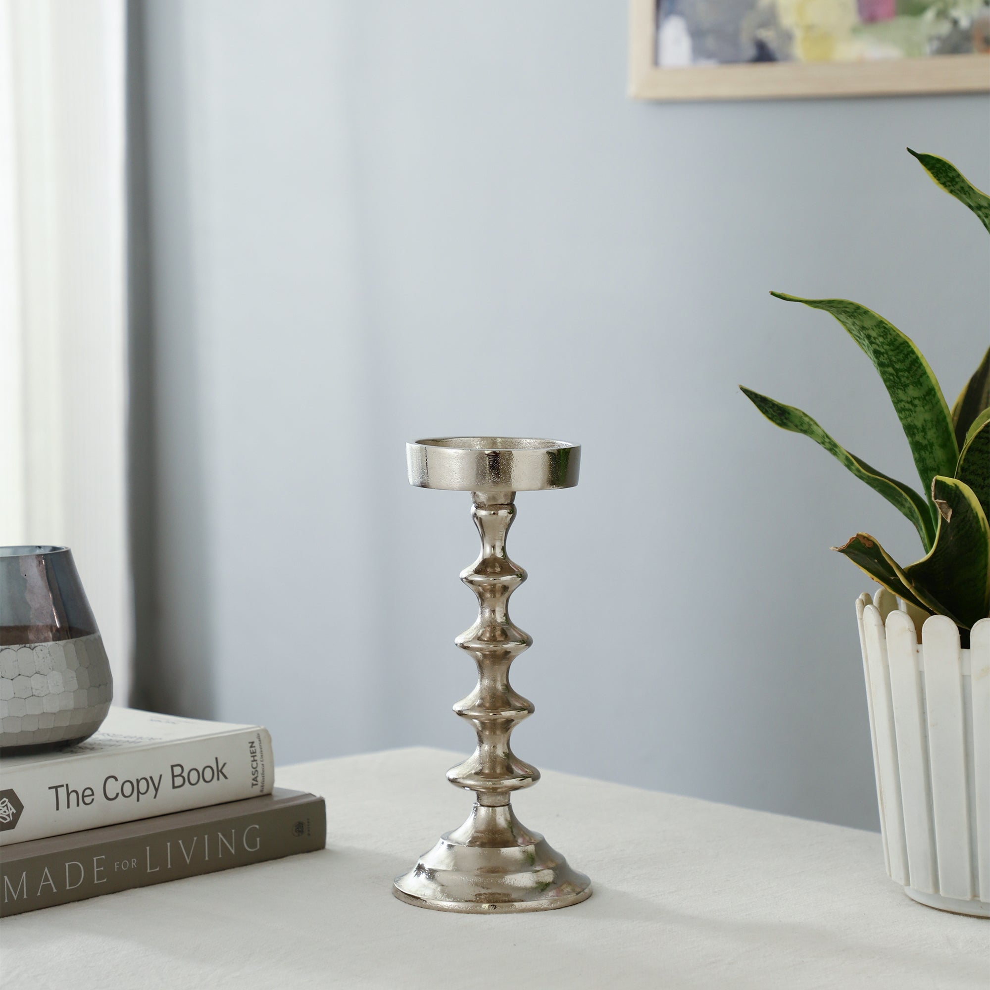 Ebon Whisper Medium Silver Candle holders