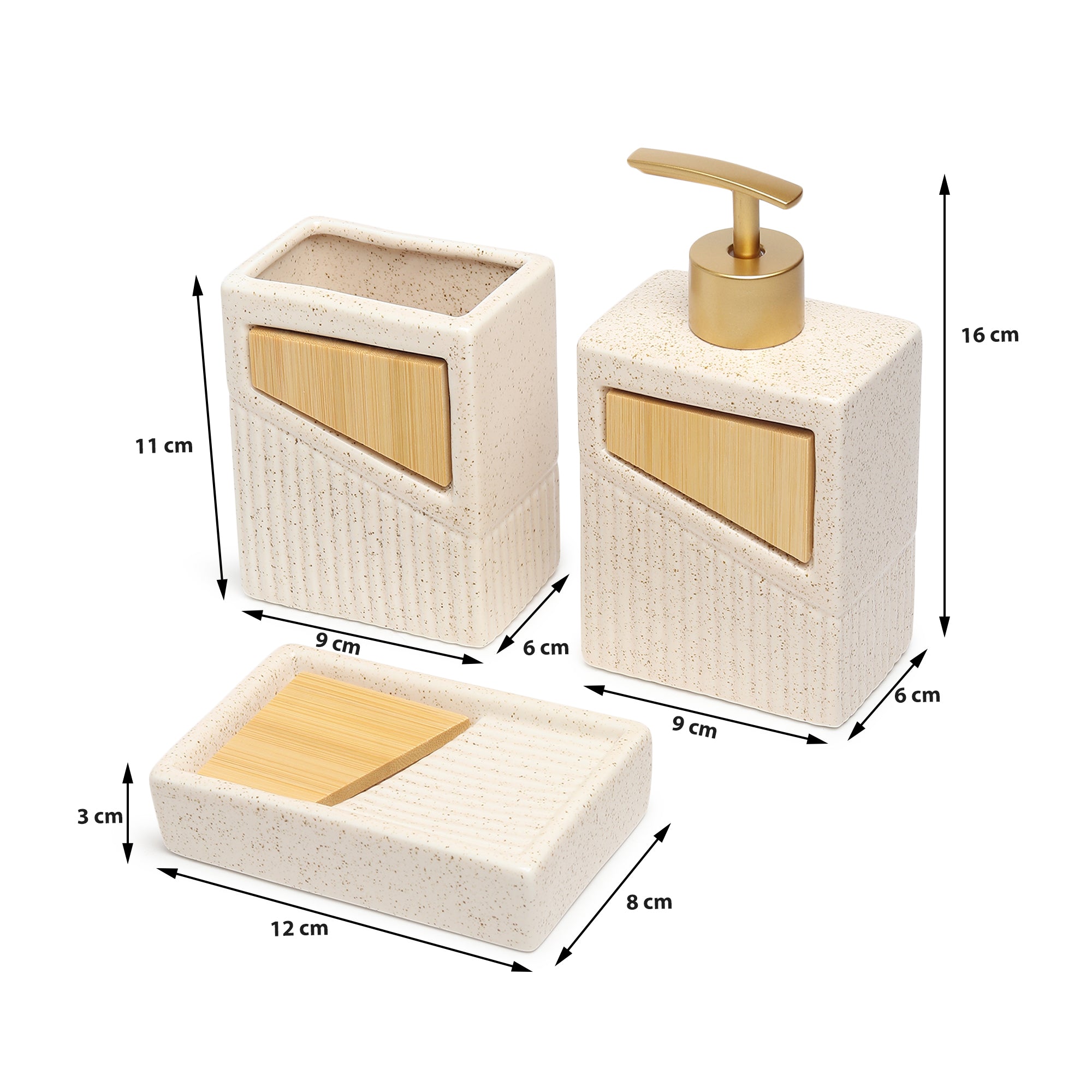 Terrazzo Block Bathroom Set of 3