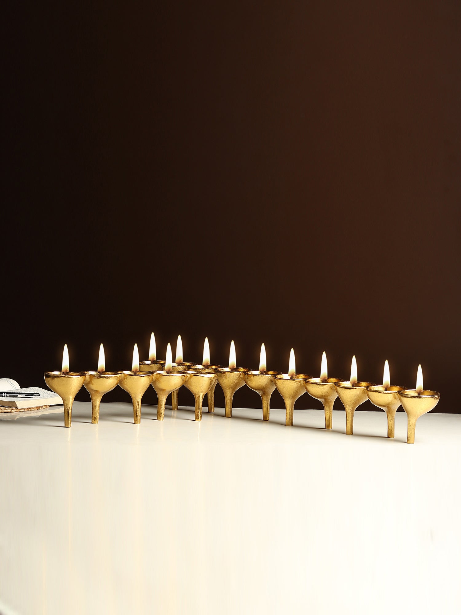 Rivera Candle & T-Light Holder –  Set of 2 in Gold