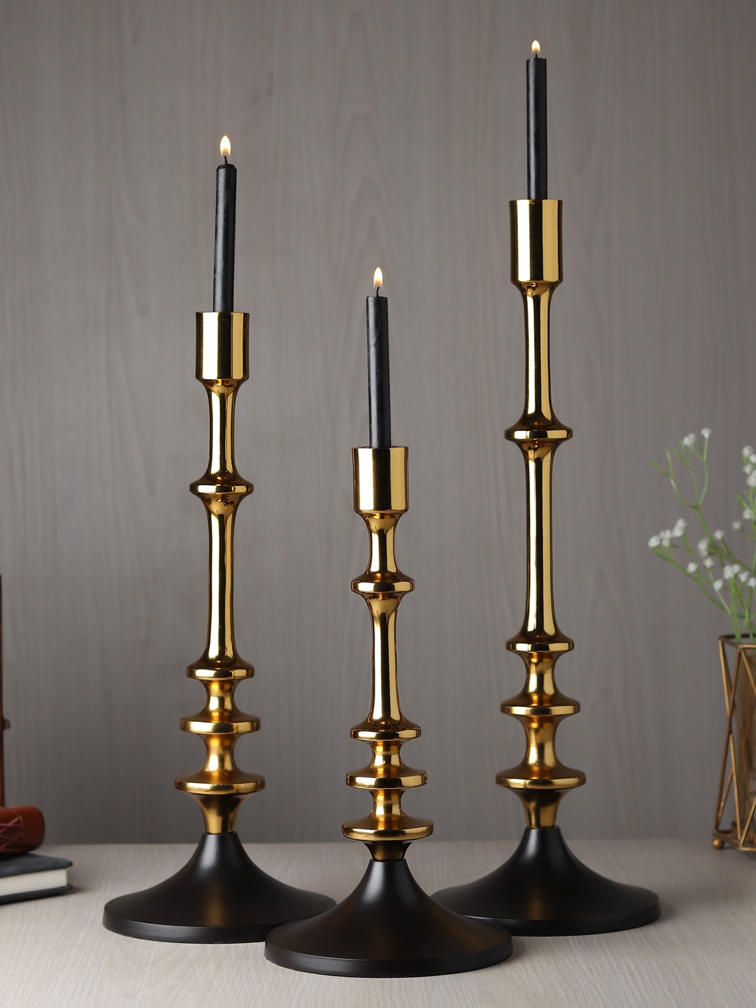 The Aristea Candle Holders Set of Gold