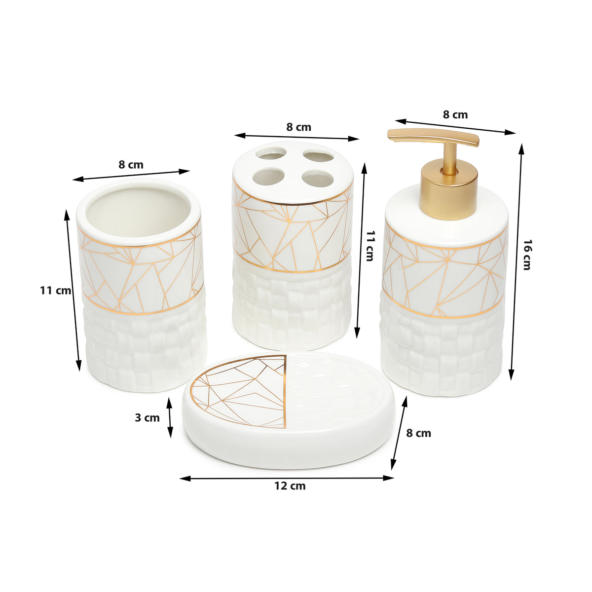 Gridelle Bathroom Set of 4 Gold