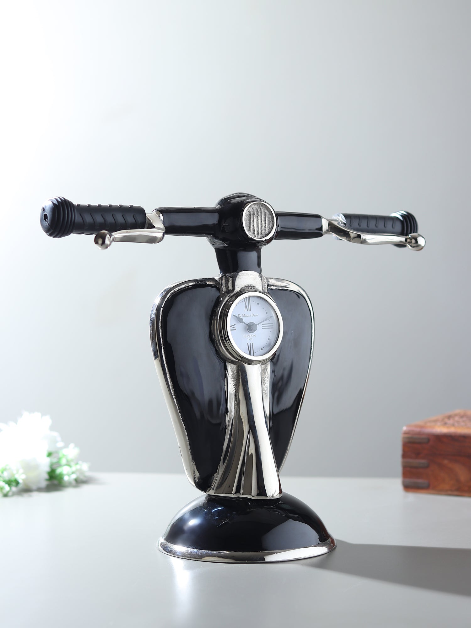 Vespa Silver Table Clock
