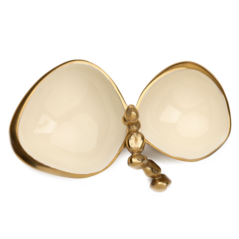 Stones Servingware Ivory enamle - Double Bowl Platter