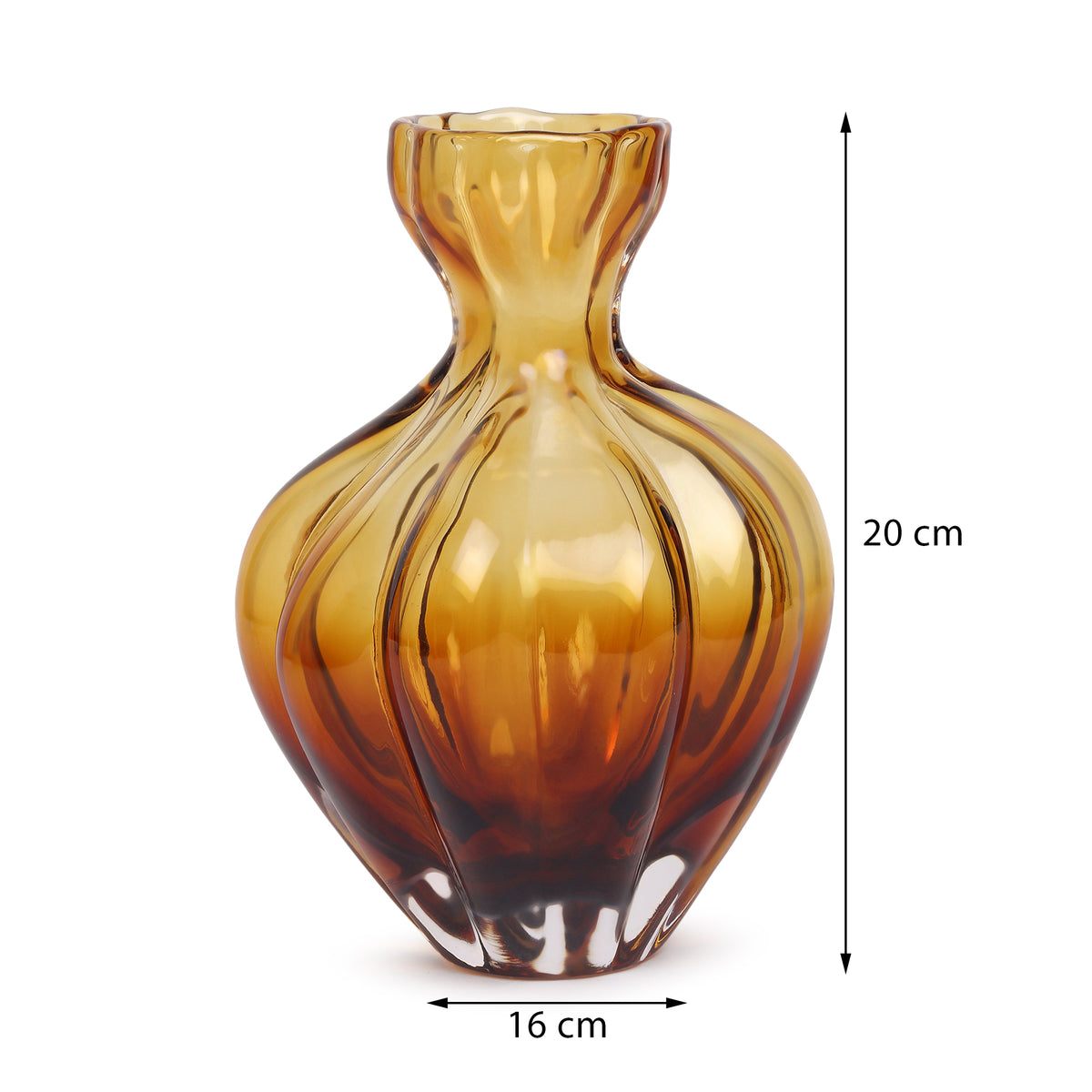 Solstice Small Amber Glass Vase