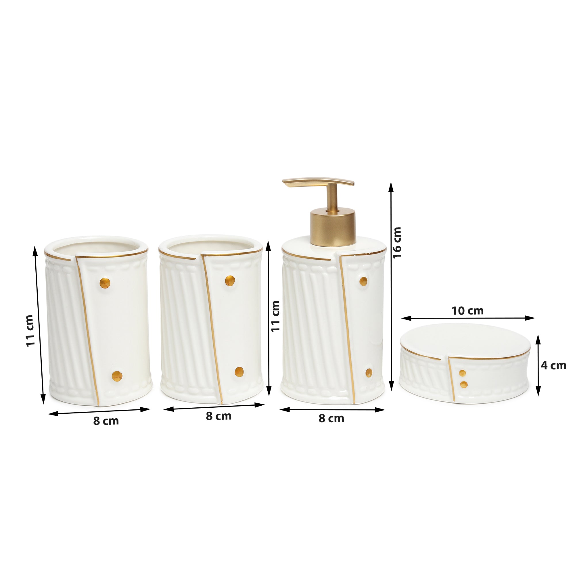 Dapper Bathroom Set of 4 White