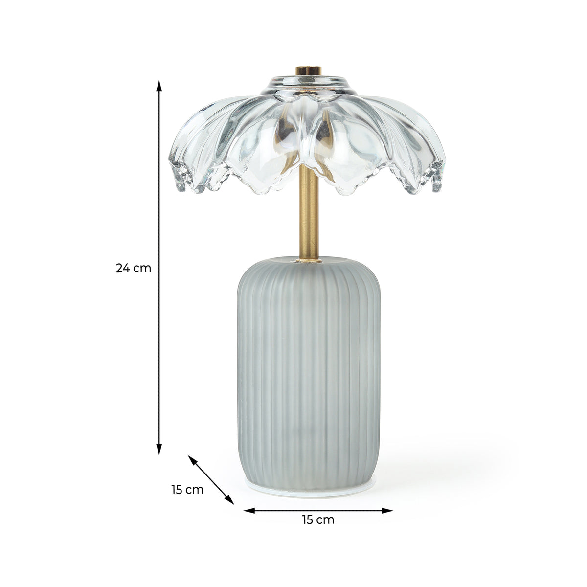 Novelle Crystelle Grey Glass Lamp