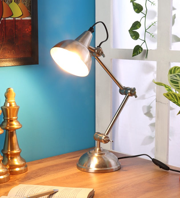 Shiny  Silver Poulsen Pharmacy Triple Adjustable Study Lamp