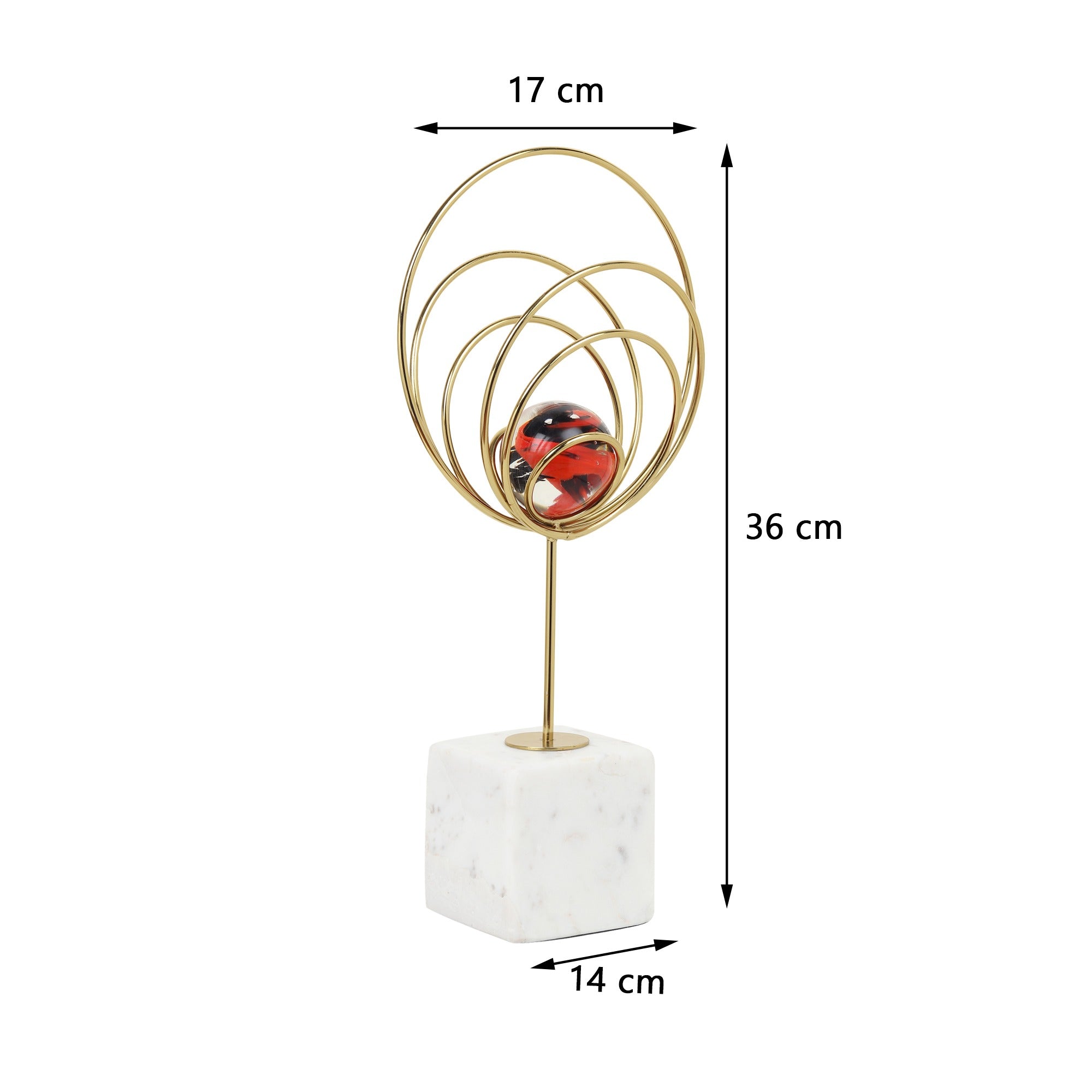 Aurora Rings Crystal Ball Sculpture