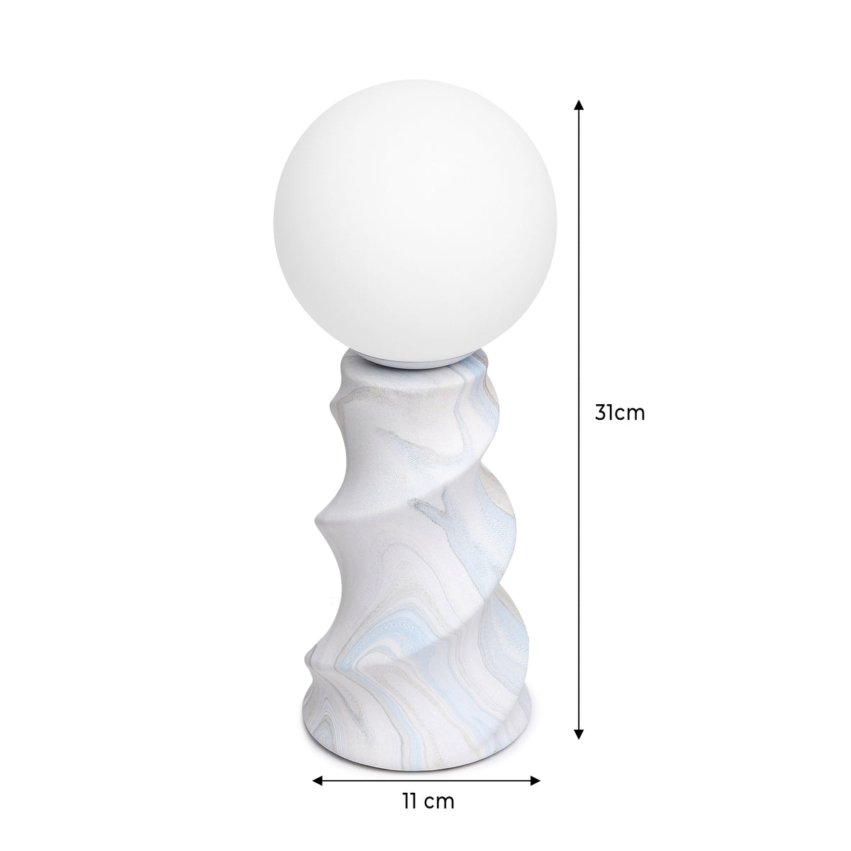 Twist Forme Blue Table Lamp