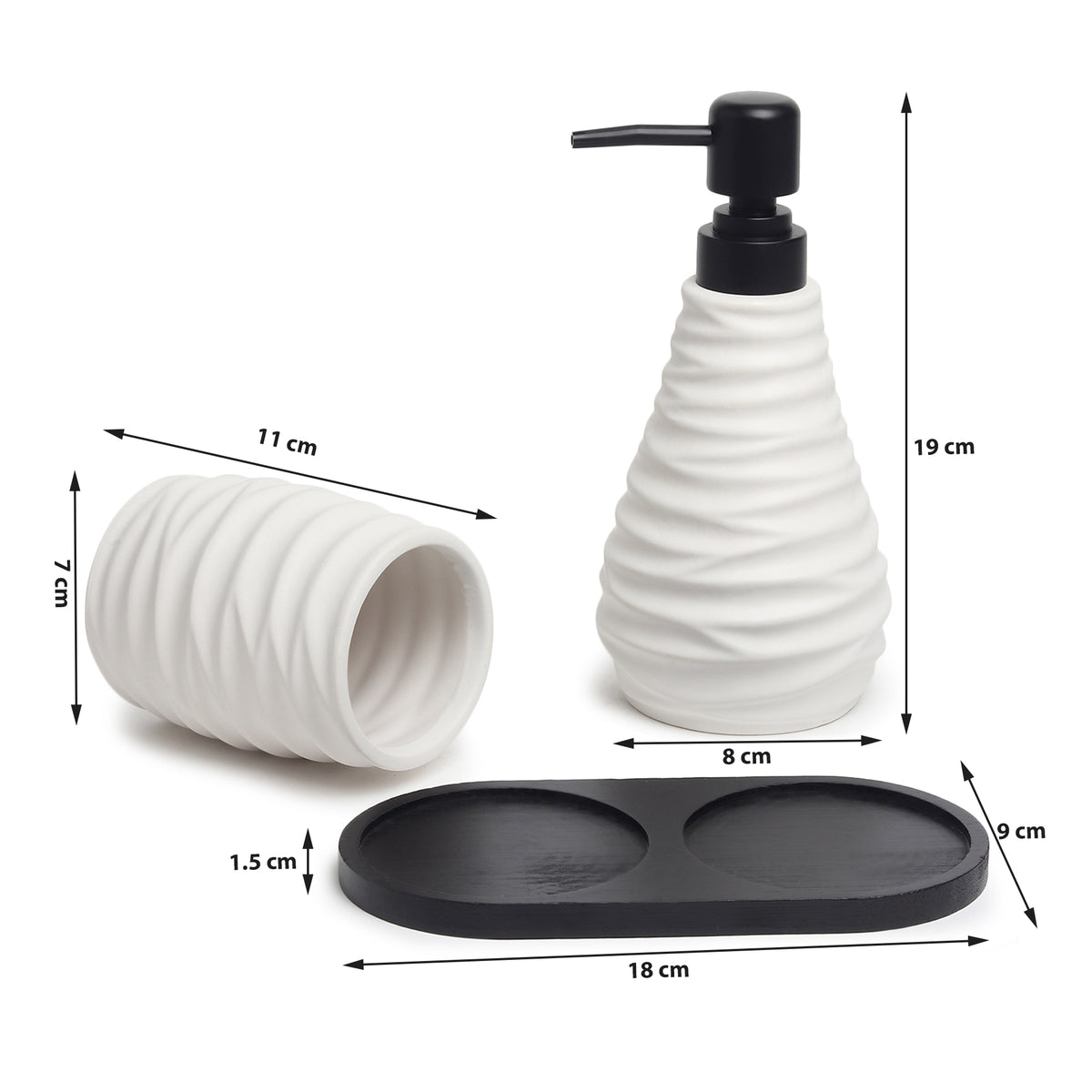 Drift Bathroom Set of 3 White