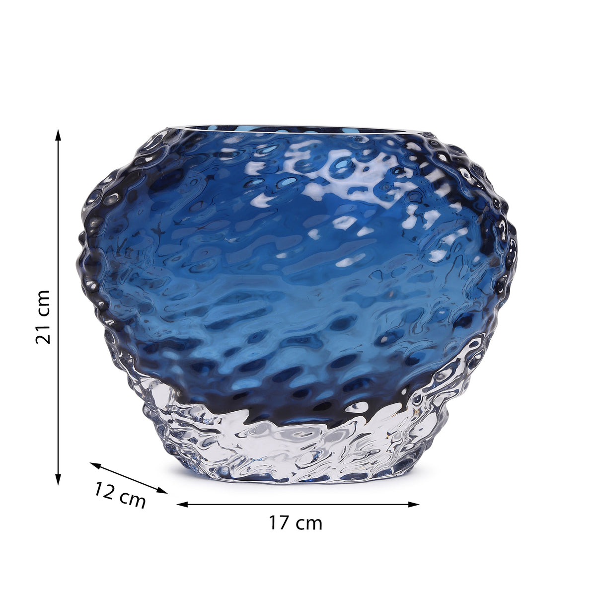 Torrent Blue Crystal Vase Short