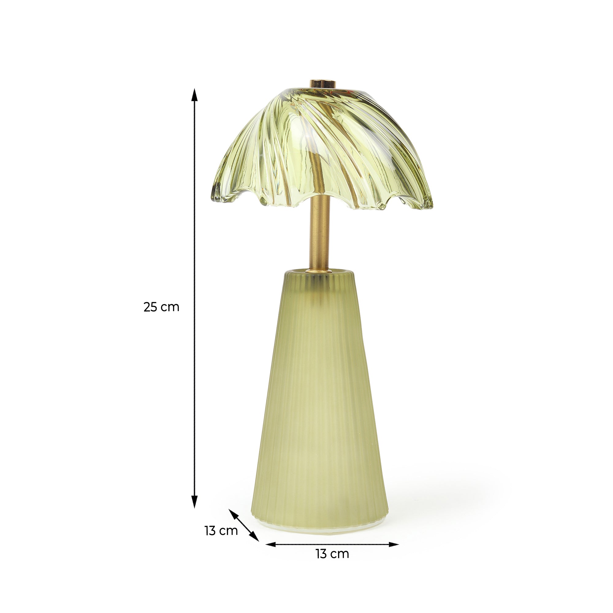 Calista Crystelle Green Glass Lamp